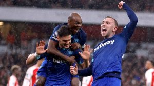 West Ham Stun Arsenal To Record Third Successive Premier League Victory, Dent Gunners' Title Challenge