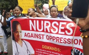 Akwa Ibom Nurses protest over new circular verification guidelines by Nursing and Midwifery Council of Nigeria